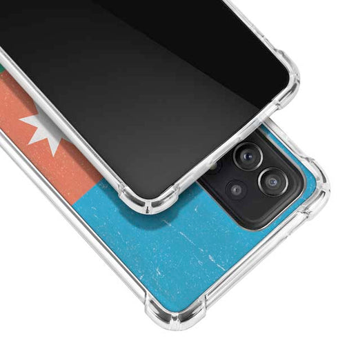 Azerbaijan Flag Distressed Galaxy A72 5G Clear Case